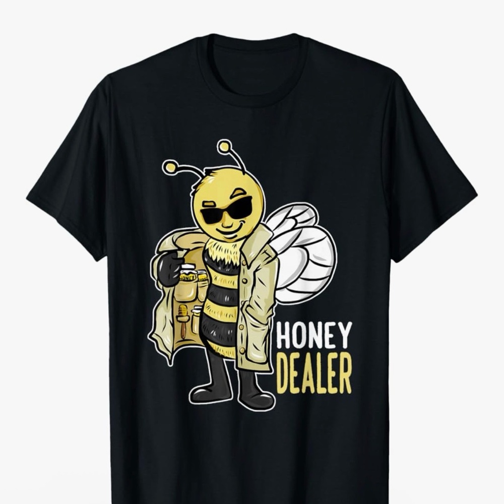 Honey Dealer Bee Graphic T Shirt Black Gildan Softstyle XL Funny Unisex Tee Top